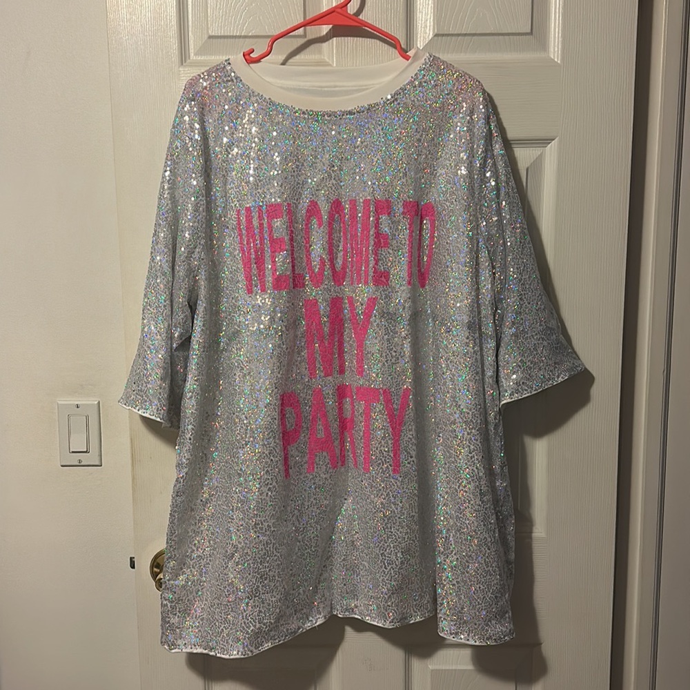 Welcome to my party sequin shirt ❤️